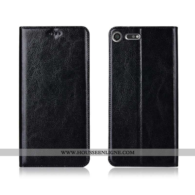 Coque Sony Xperia Xz Premium Protection Cuir Véritable Clamshell Nouveau Cuir Étui Marron