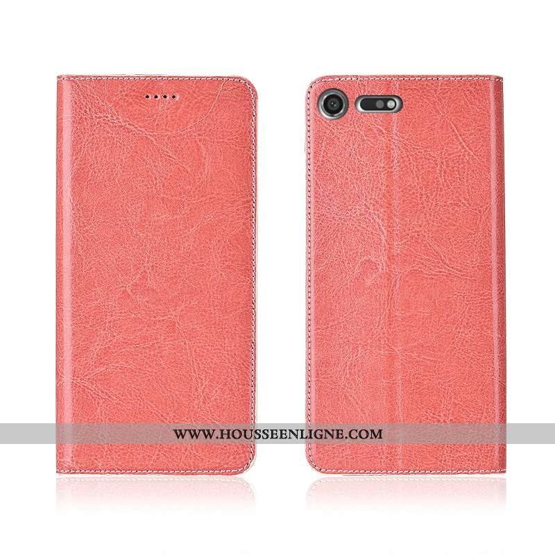 Coque Sony Xperia Xz Premium Protection Cuir Véritable Clamshell Nouveau Cuir Étui Marron
