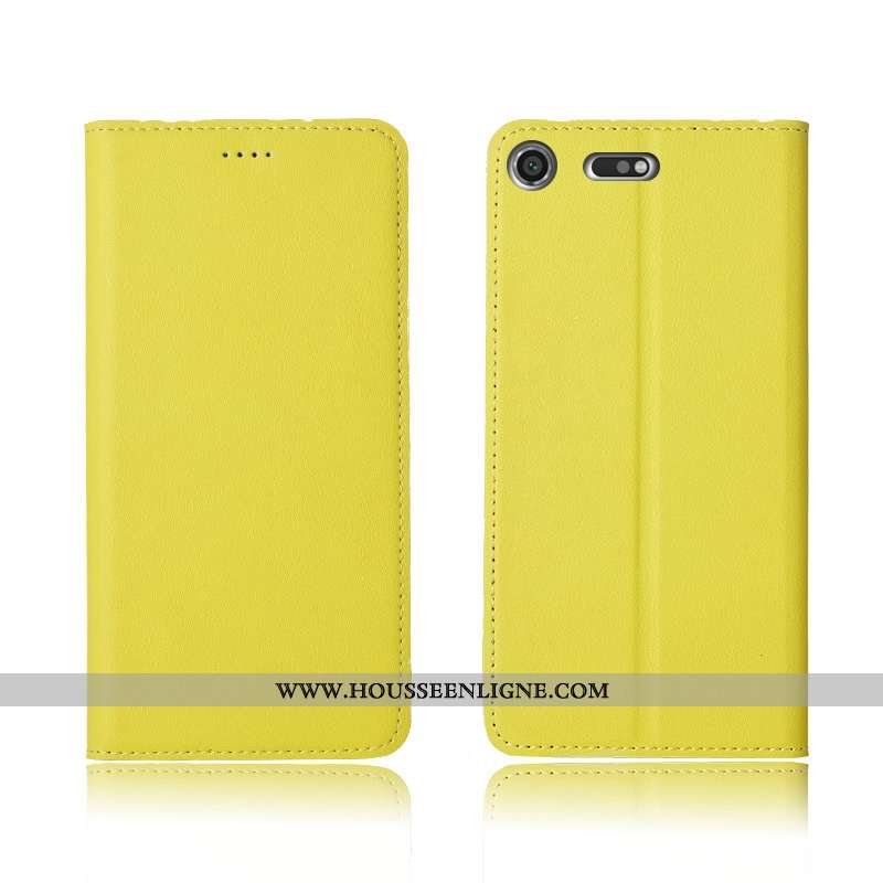 Coque Sony Xperia Xz1 Compact Fluide Doux Silicone Clamshell Nouveau Cuir Véritable Protection Bleu