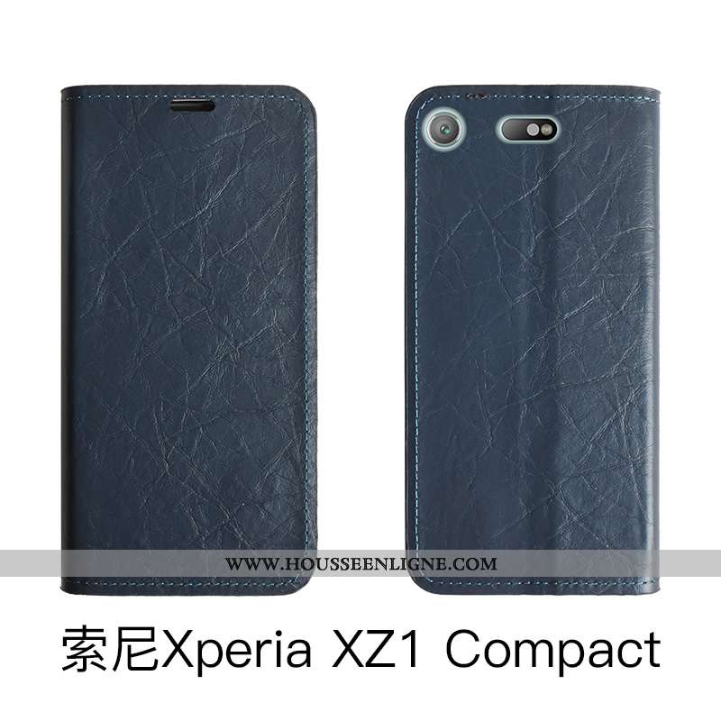 Coque Sony Xperia Xz1 Compact Légère Cuir Incassable Silicone Housse Protection Jours Rouge