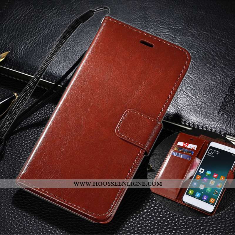 Coque Sony Xperia Xz1 Compact Protection Portefeuille Téléphone Portable Marron Cuir Housse Étui