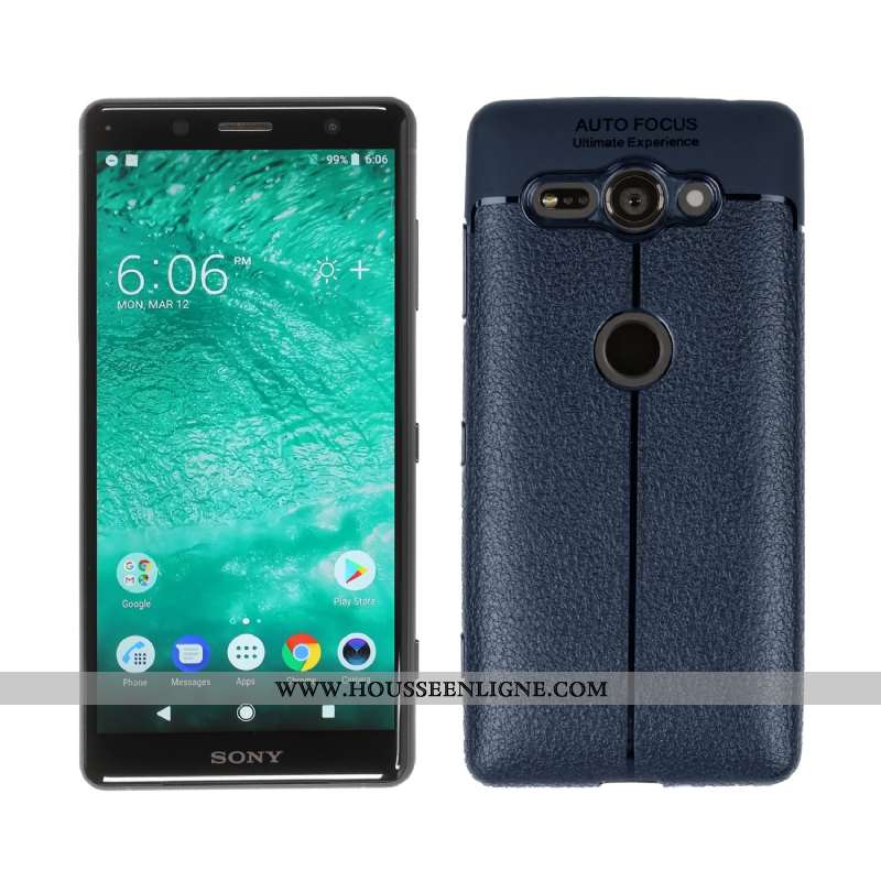 Coque Sony Xperia Xz2 Compact Bleu Marin Téléphone Portable Étui Bleu Foncé