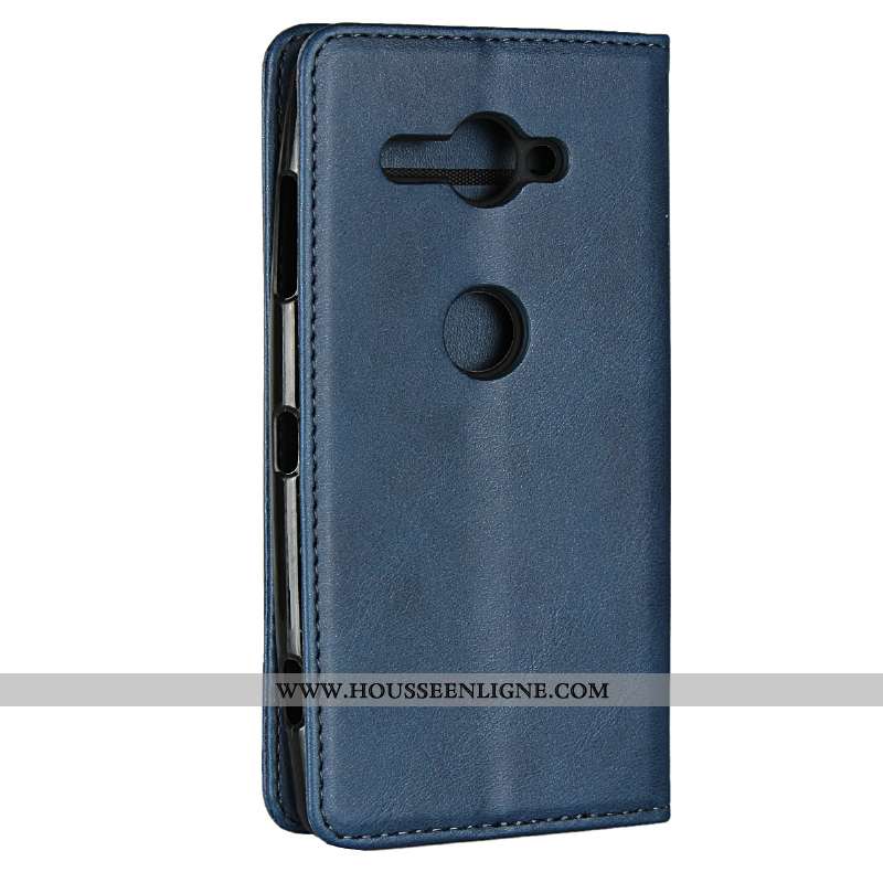 Coque Sony Xperia Xz2 Compact Cuir Protection Étui Noir Téléphone Portable