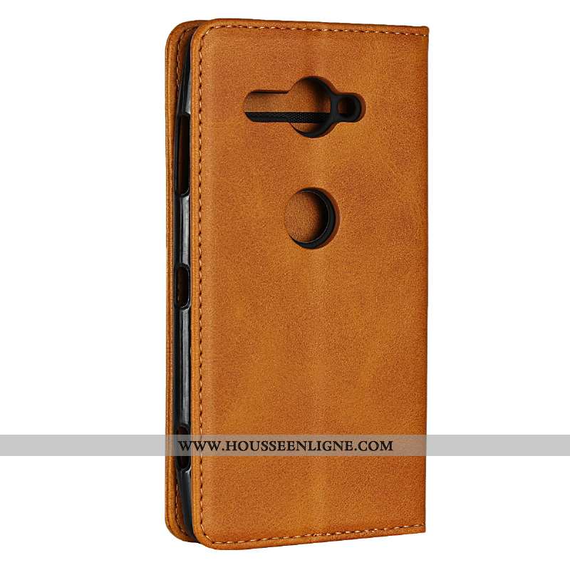 Coque Sony Xperia Xz2 Compact Cuir Protection Étui Noir Téléphone Portable