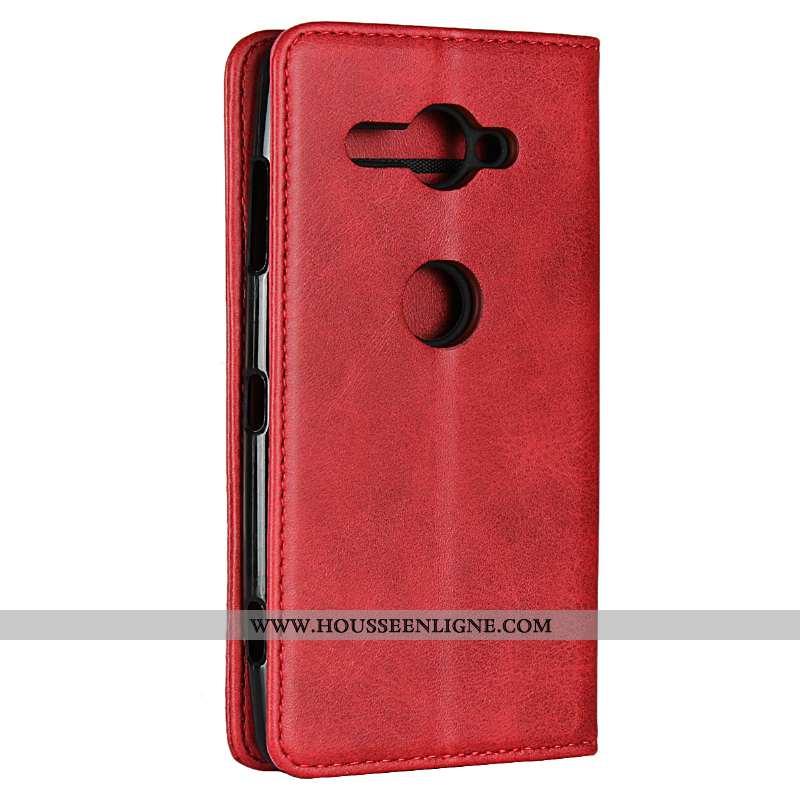 Coque Sony Xperia Xz2 Compact Cuir Protection Étui Noir Téléphone Portable
