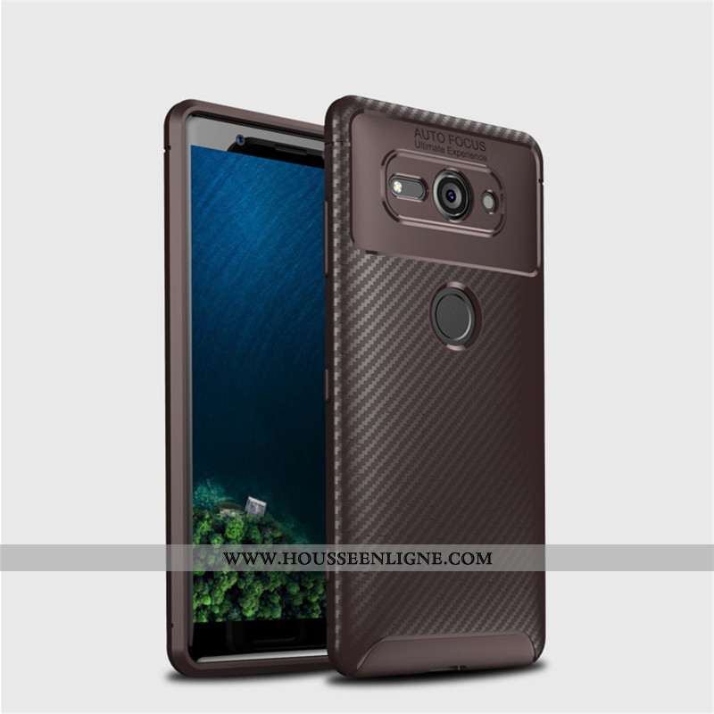 Coque Sony Xperia Xz2 Compact Délavé En Daim Modèle Fleurie Fibre Étui Fluide Doux Antidérapant Télé