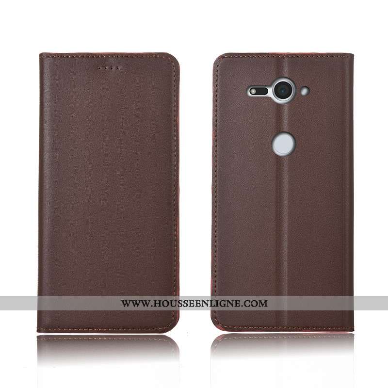 Coque Sony Xperia Xz2 Compact Fluide Doux Silicone Étui Marron Incassable Protection