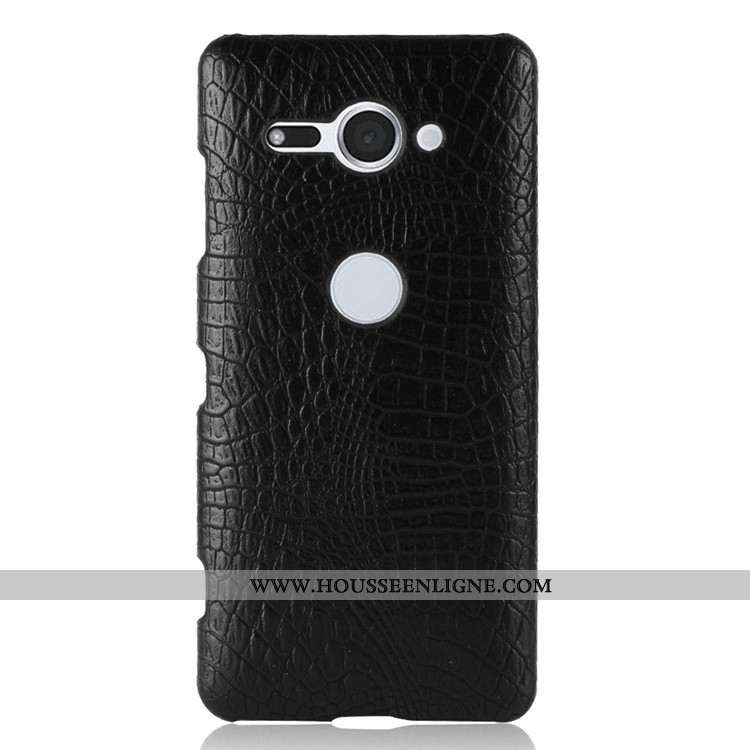 Coque Sony Xperia Xz2 Compact Modèle Fleurie Vintage Étui Difficile Noir Téléphone Portable Crocodil