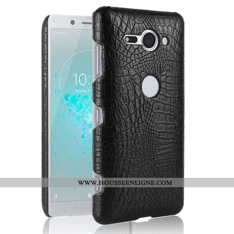 Coque Sony Xperia Xz2 Compact Modèle Fleurie Vintage Étui Difficile Noir Téléphone Portable Crocodil