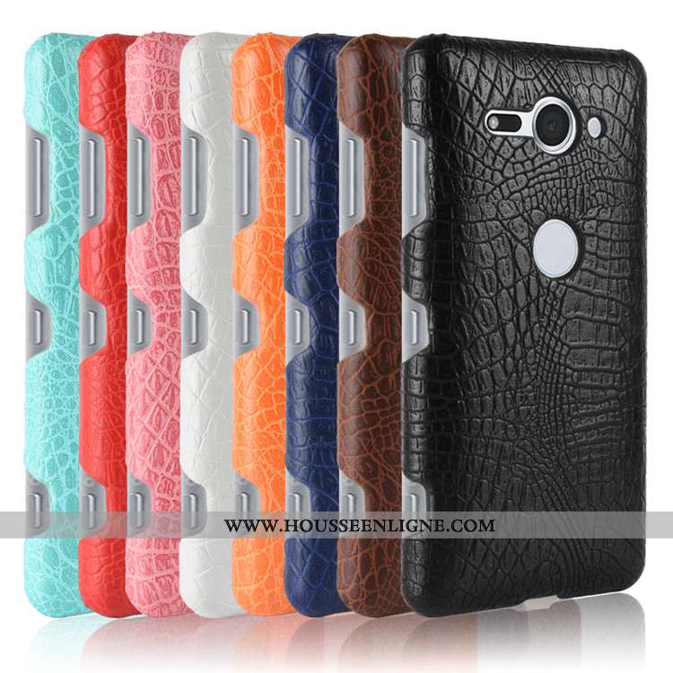Coque Sony Xperia Xz2 Compact Modèle Fleurie Vintage Étui Difficile Noir Téléphone Portable Crocodil