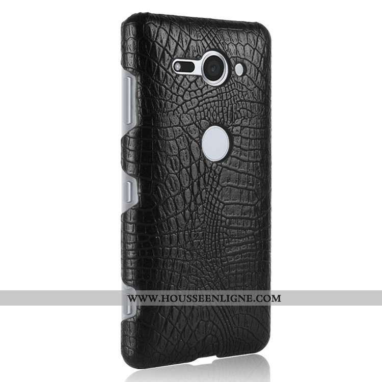 Coque Sony Xperia Xz2 Compact Modèle Fleurie Vintage Étui Difficile Noir Téléphone Portable Crocodil