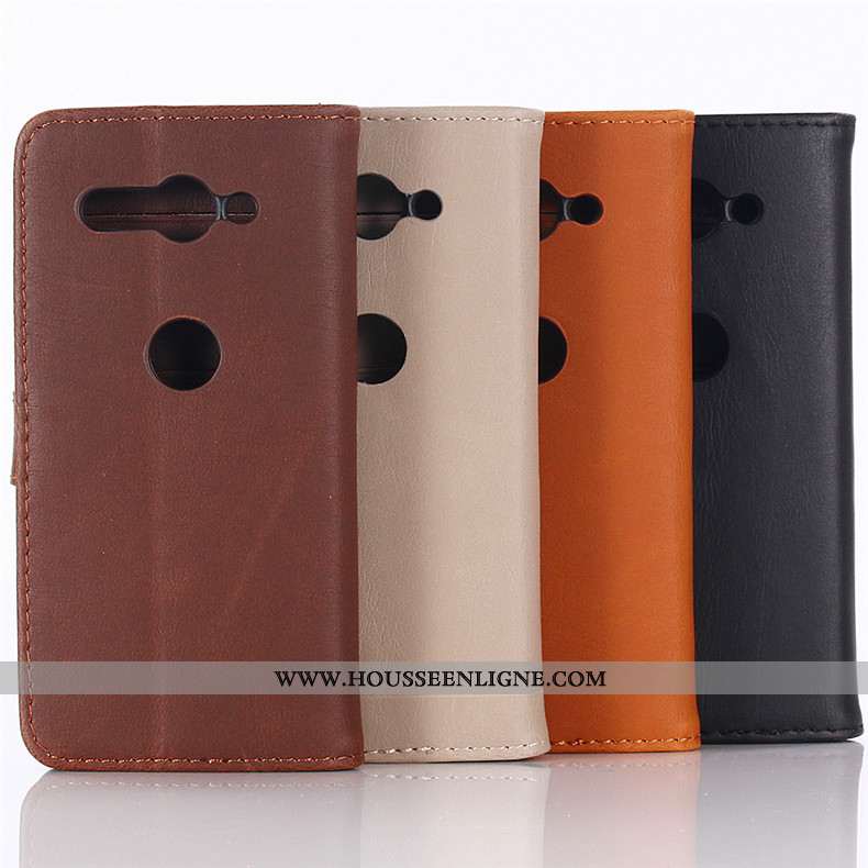 Coque Sony Xperia Xz2 Compact Protection Cuir Téléphone Portable Jaune Étui Clamshell