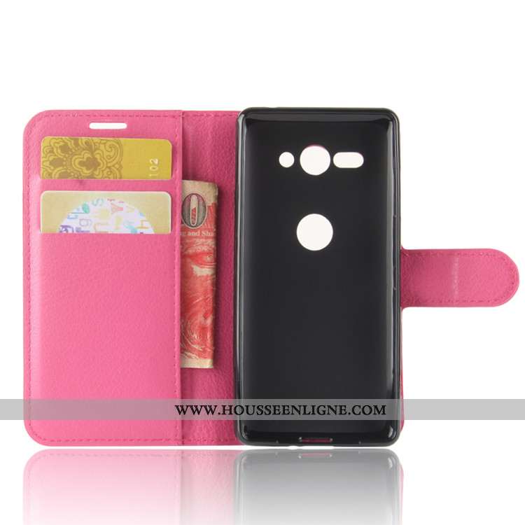 Coque Sony Xperia Xz2 Compact Protection Portefeuille Carte Cuir Étui Téléphone Portable Noir
