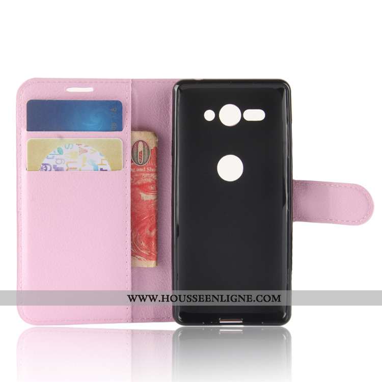 Coque Sony Xperia Xz2 Compact Protection Portefeuille Carte Cuir Étui Téléphone Portable Noir