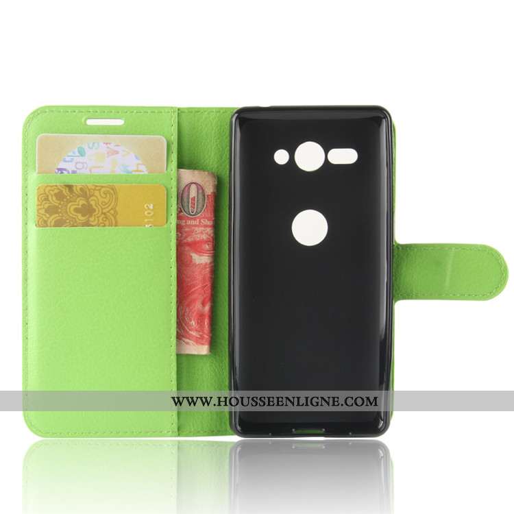 Coque Sony Xperia Xz2 Compact Protection Portefeuille Carte Cuir Étui Téléphone Portable Noir