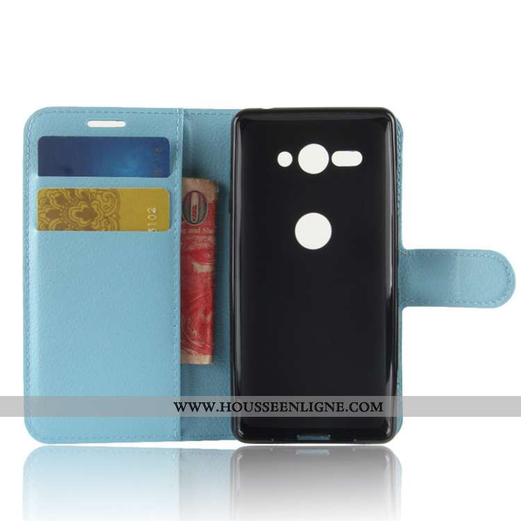 Coque Sony Xperia Xz2 Compact Protection Portefeuille Carte Cuir Étui Téléphone Portable Noir