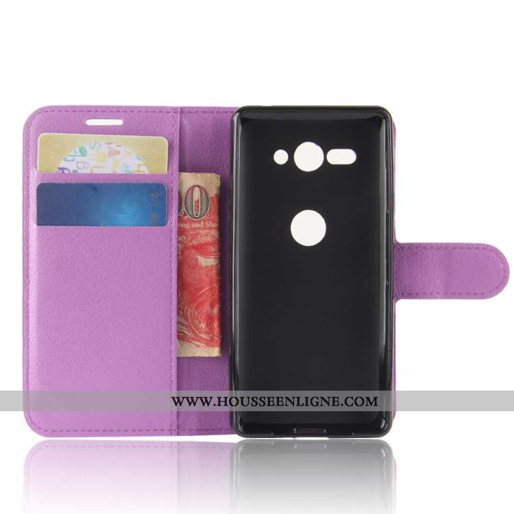 Coque Sony Xperia Xz2 Compact Protection Portefeuille Carte Cuir Étui Téléphone Portable Noir