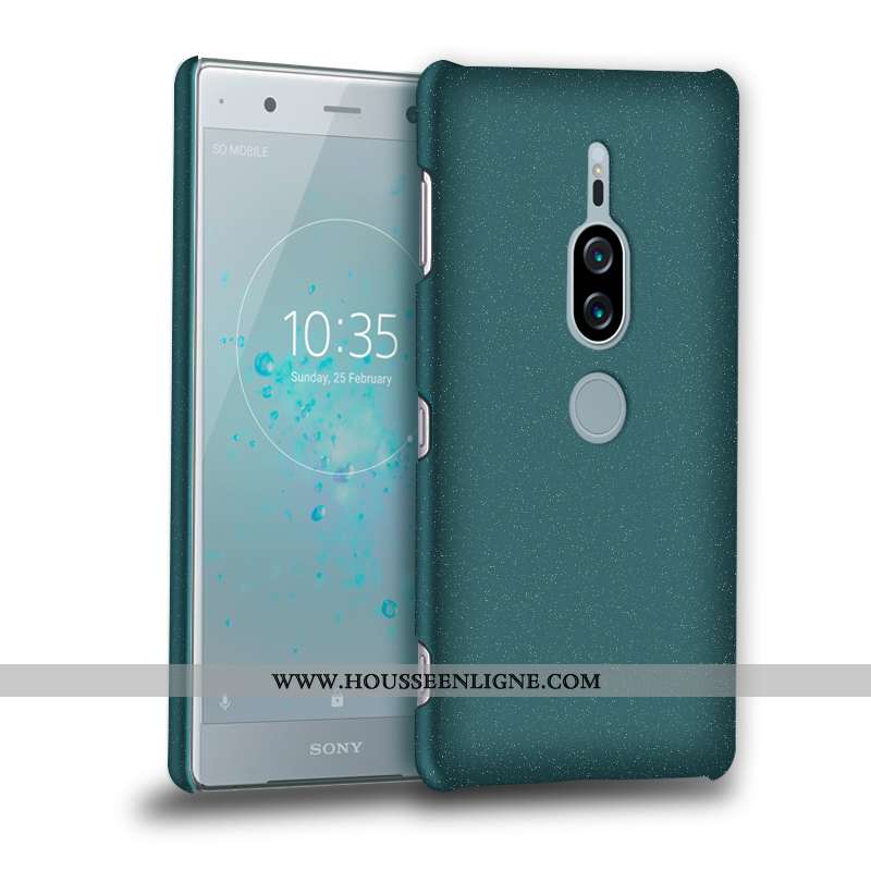 Coque Sony Xperia Xz2 Premium Délavé En Daim Vert Incassable Téléphone Portable Verte