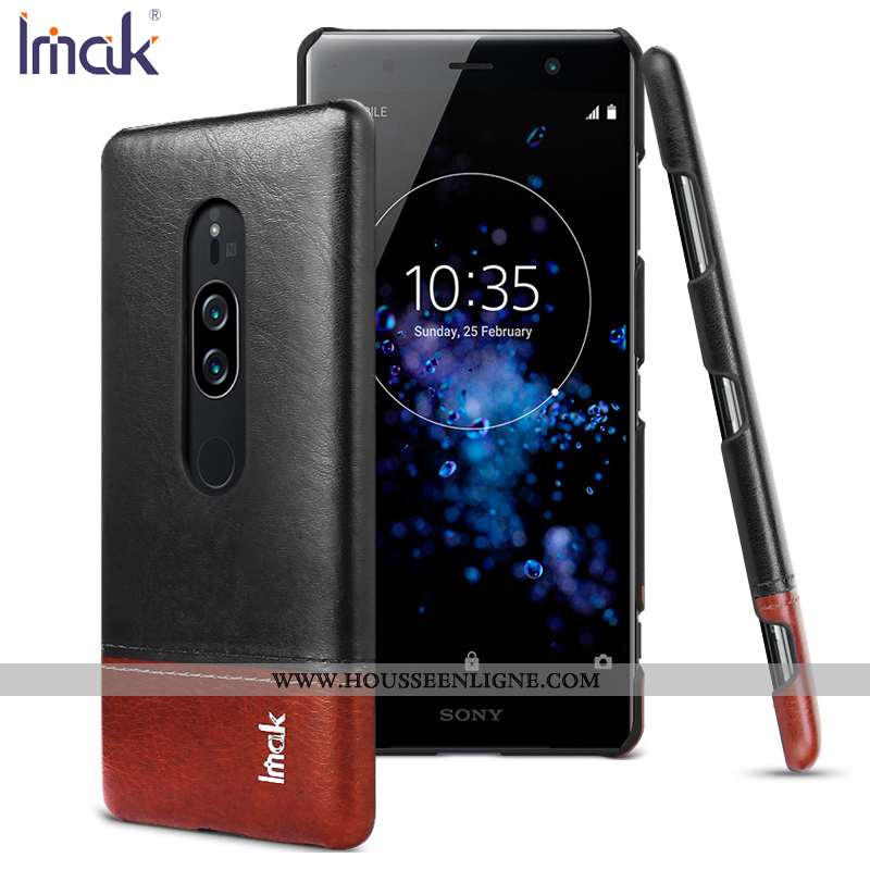 Coque Sony Xperia Xz2 Premium Protection Cuir Business Téléphone Portable Étui Nouveau Noir
