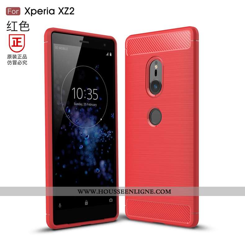 Coque Sony Xperia Xz2 Protection Modèle Fleurie Noir Étui Soie Silicone