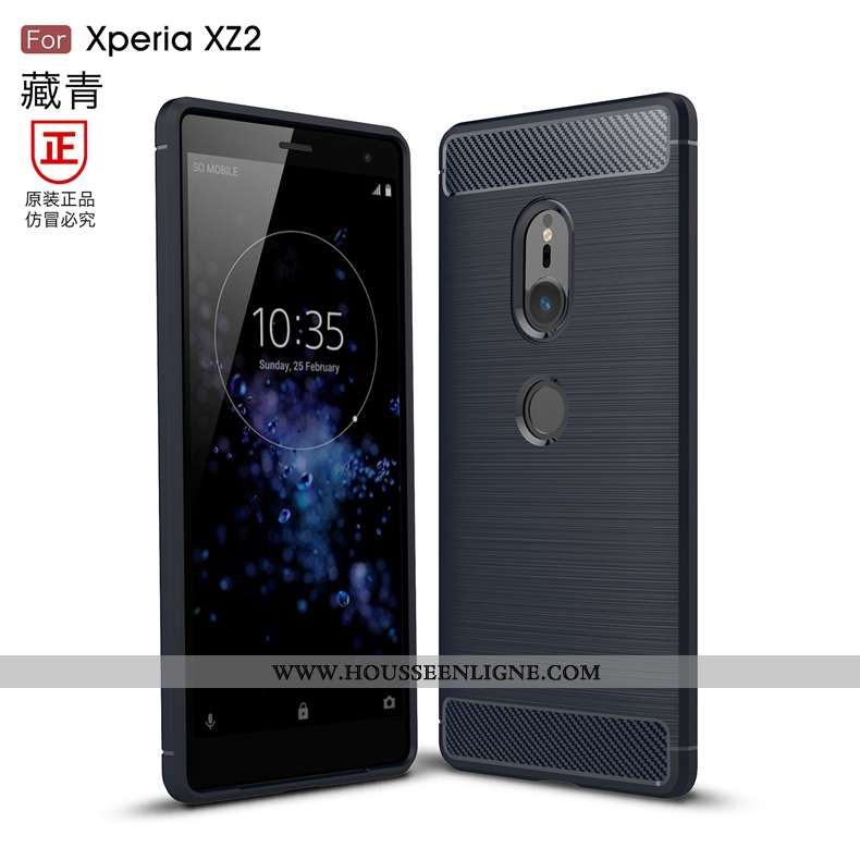Coque Sony Xperia Xz2 Protection Modèle Fleurie Noir Étui Soie Silicone