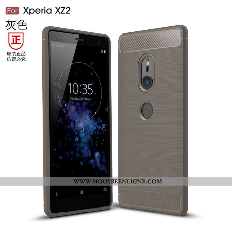 Coque Sony Xperia Xz2 Protection Modèle Fleurie Noir Étui Soie Silicone