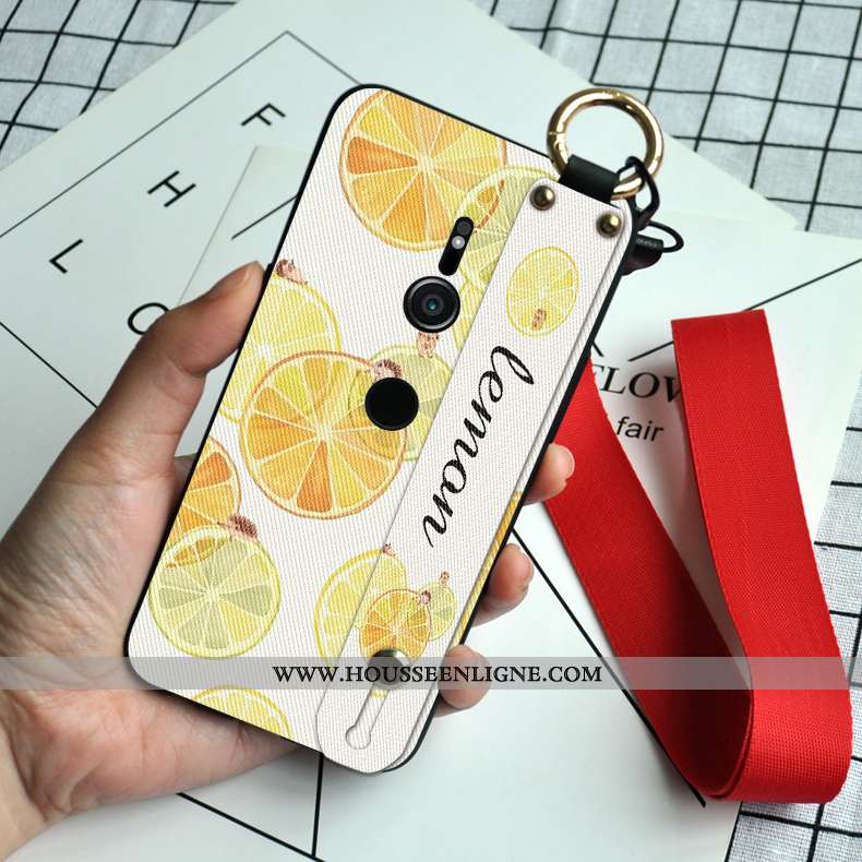 Coque Sony Xperia Xz2 Protection Ornements Suspendus Frais Nouveau Personnalité Étui Incassable Jaun