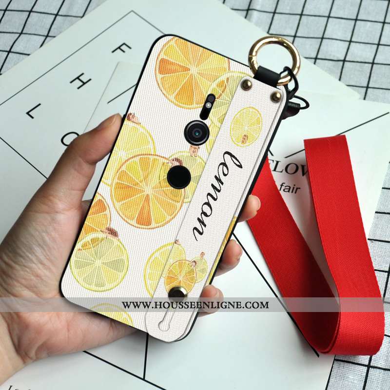 Coque Sony Xperia Xz2 Protection Ornements Suspendus Frais Nouveau Personnalité Étui Incassable Jaun