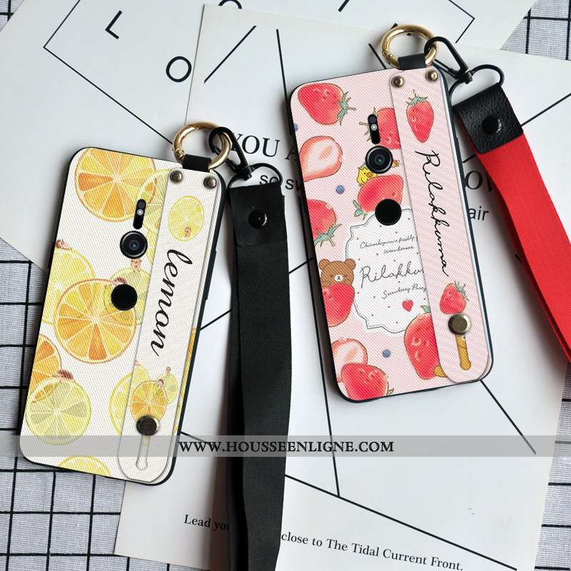 Coque Sony Xperia Xz2 Protection Ornements Suspendus Frais Nouveau Personnalité Étui Incassable Jaun