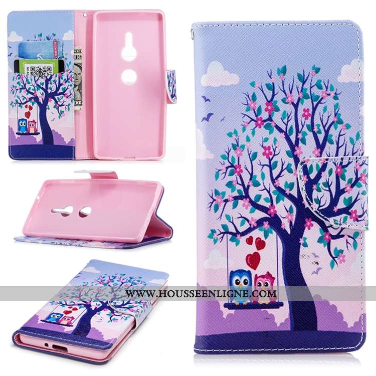 Coque Sony Xperia Xz2 Silicone Gaufrage Bleu Marin Incassable Cuir Tout Compris Étui Bleu Foncé