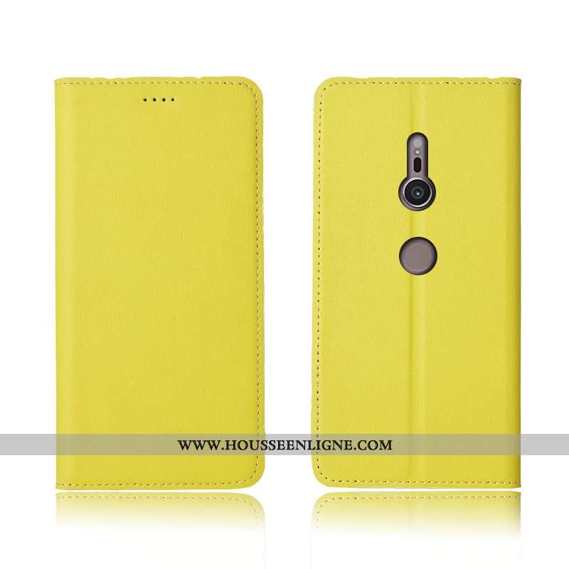 Coque Sony Xperia Xz3 Cuir Fluide Doux Téléphone Portable Incassable Clamshell Protection Véritable 