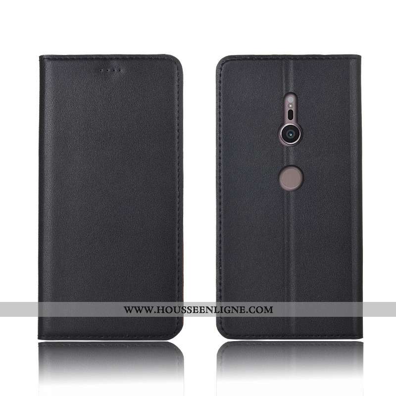 Coque Sony Xperia Xz3 Cuir Fluide Doux Téléphone Portable Incassable Clamshell Protection Véritable 
