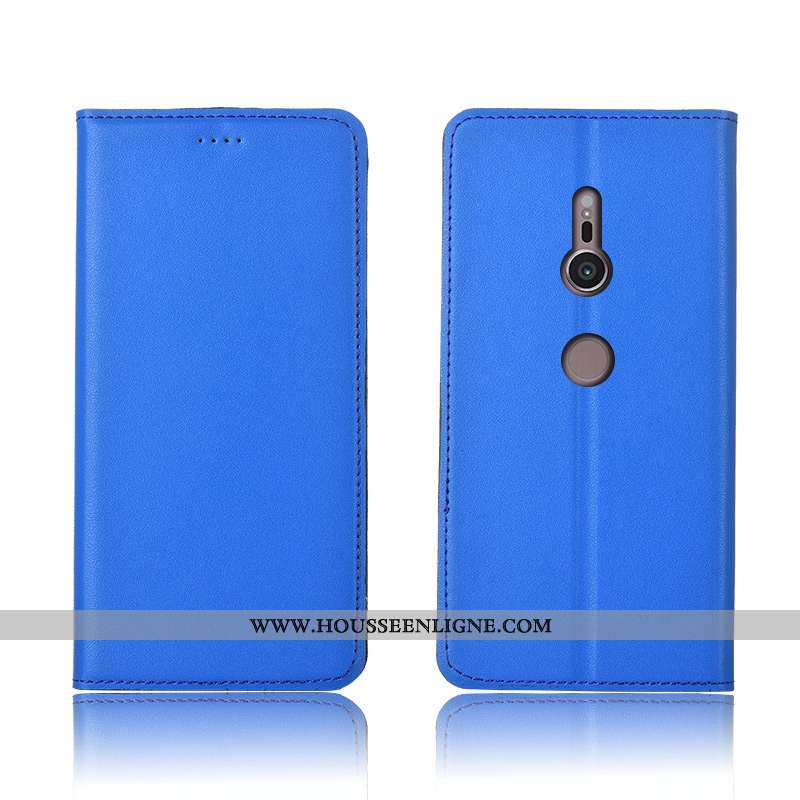 Coque Sony Xperia Xz3 Cuir Fluide Doux Téléphone Portable Incassable Clamshell Protection Véritable 