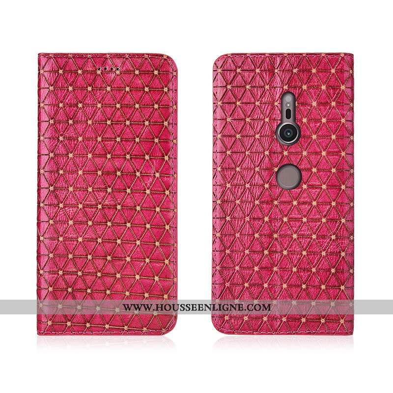 Coque Sony Xperia Xz3 Cuir Véritable Cuir Silicone Nouveau Étui Tout Compris Rouge Rose