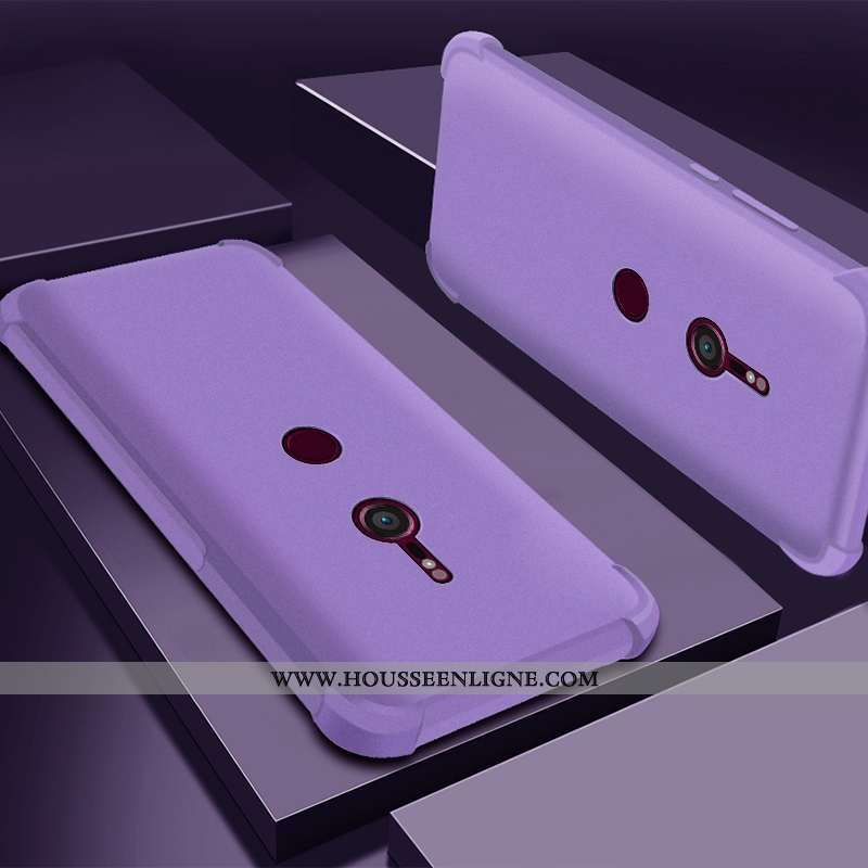 Coque Sony Xperia Xz3 Transparent Silicone Incassable Protection Téléphone Portable Étui Violet