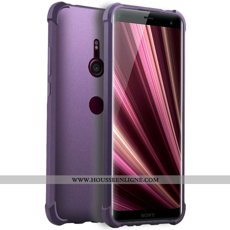 Coque Sony Xperia Xz3 Transparent Silicone Incassable Protection Téléphone Portable Étui Violet
