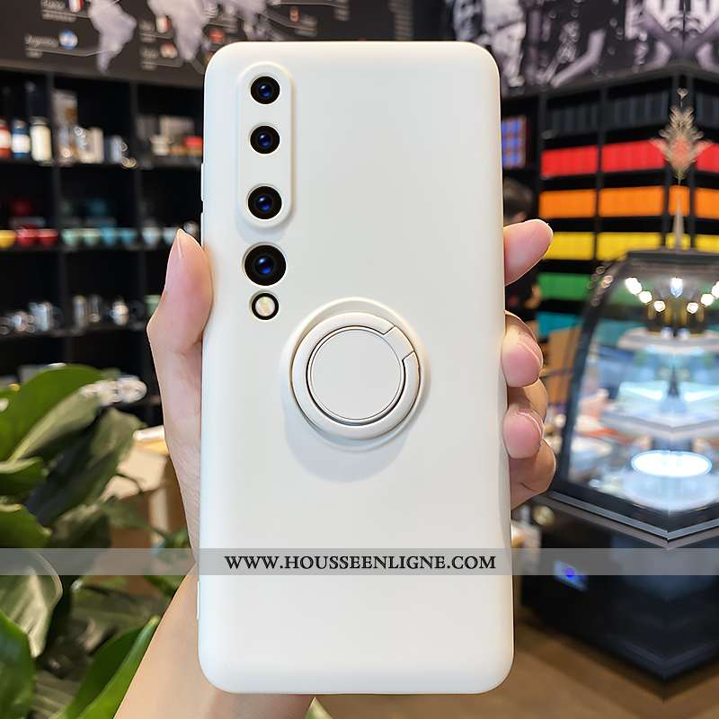 Coque Xiaomi Mi 10 Créatif Silicone Couleur Unie Jaune Étui Net Rouge