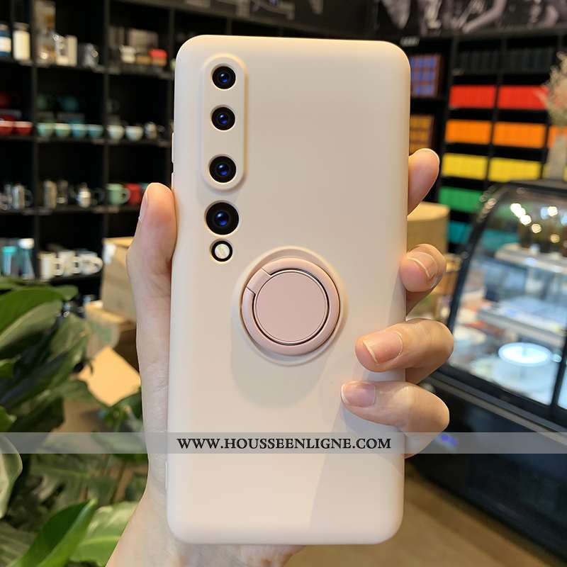 Coque Xiaomi Mi 10 Créatif Silicone Couleur Unie Jaune Étui Net Rouge