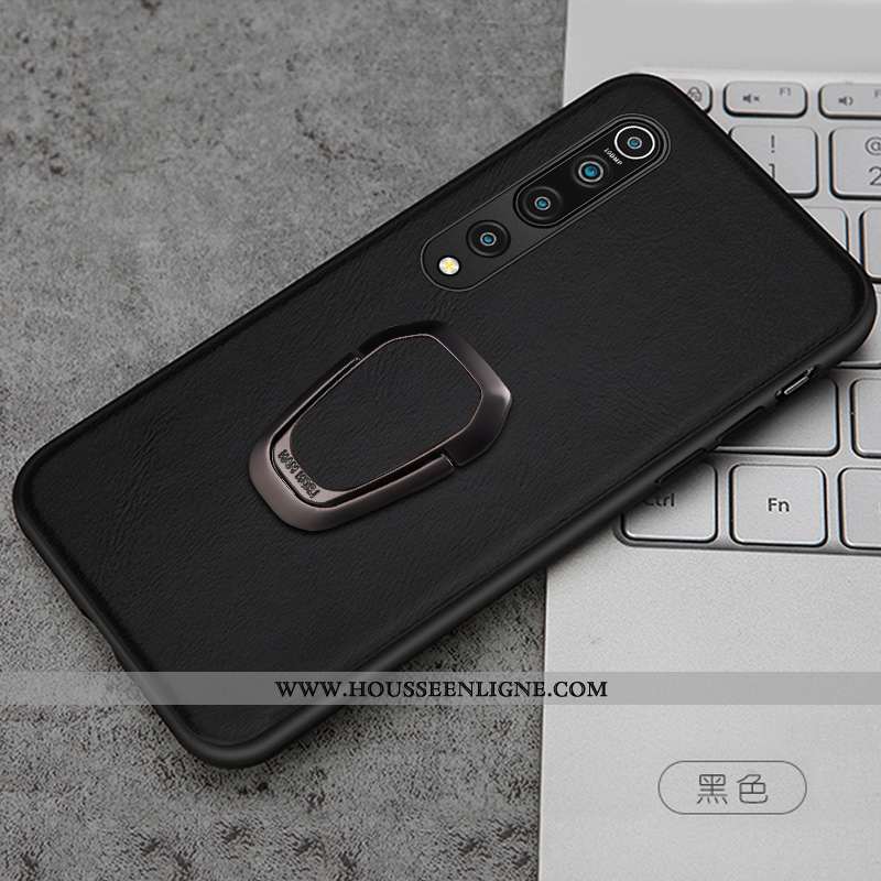 Coque Xiaomi Mi 10 Cuir Protection Créatif Véritable Qualité Rouge Simple Magnétisme