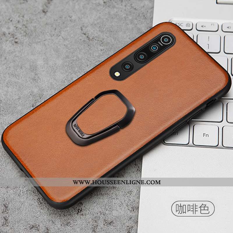 Coque Xiaomi Mi 10 Cuir Protection Créatif Véritable Qualité Rouge Simple Magnétisme