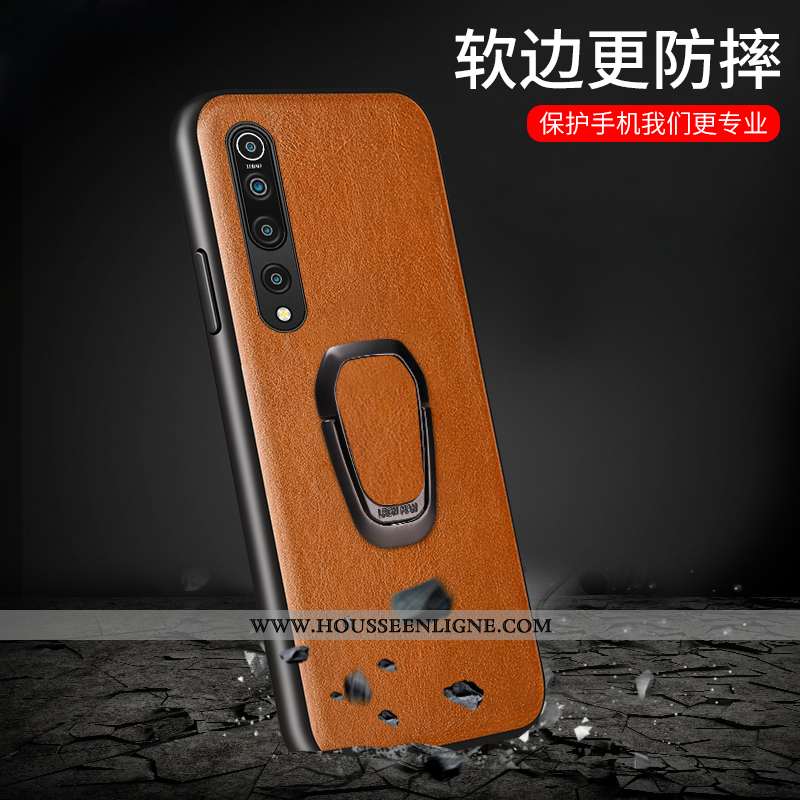 Coque Xiaomi Mi 10 Cuir Protection Créatif Véritable Qualité Rouge Simple Magnétisme