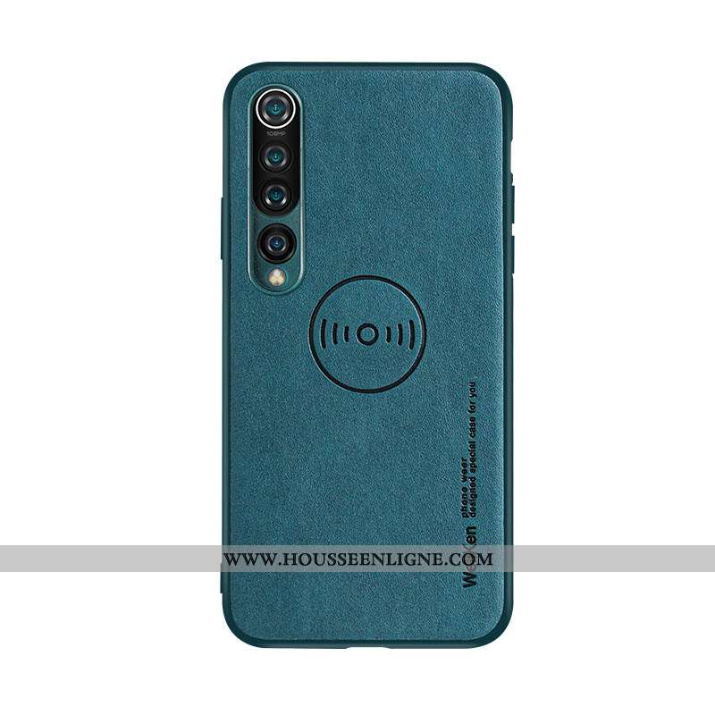 Coque Xiaomi Mi 10 Fluide Doux Protection Métal Tout Compris Magnétisme Étui Bleu