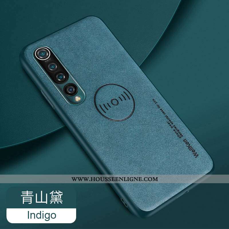 Coque Xiaomi Mi 10 Fluide Doux Protection Métal Tout Compris Magnétisme Étui Bleu