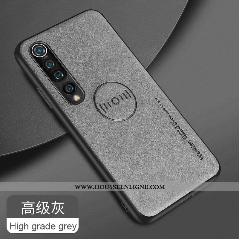 Coque Xiaomi Mi 10 Fluide Doux Protection Métal Tout Compris Magnétisme Étui Bleu