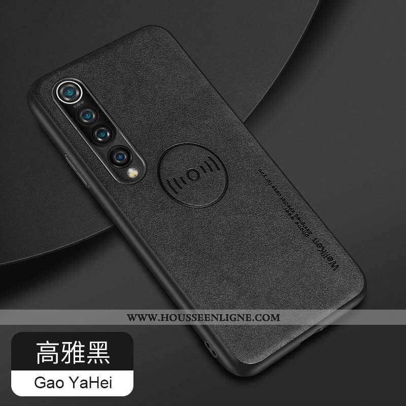 Coque Xiaomi Mi 10 Fluide Doux Protection Métal Tout Compris Magnétisme Étui Bleu