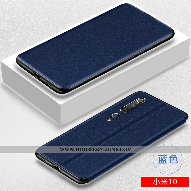 Coque Xiaomi Mi 10 Fluide Doux Silicone Téléphone Portable Petit Clamshell Incassable Marron