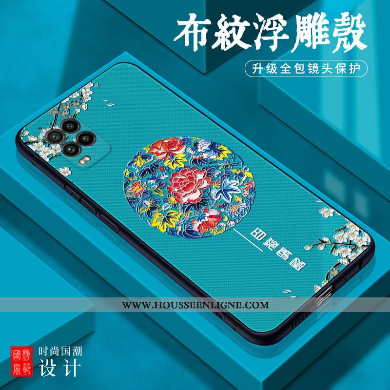 Coque Xiaomi Mi 10 Lite Légère Fluide Doux Tout Compris Créatif Étui Jeunesse Délavé En Daim Bleu