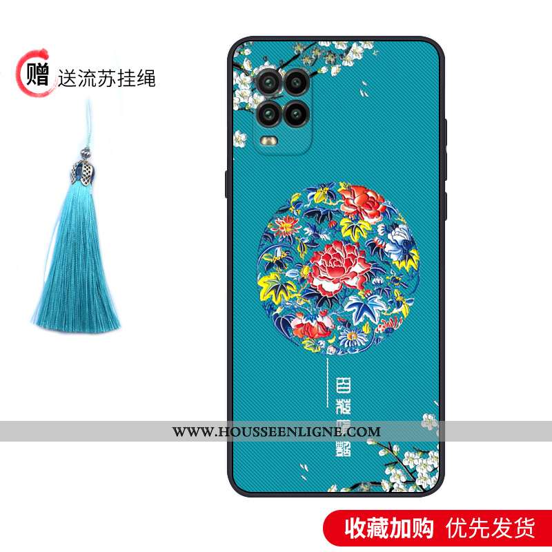 Coque Xiaomi Mi 10 Lite Légère Fluide Doux Tout Compris Créatif Étui Jeunesse Délavé En Daim Bleu