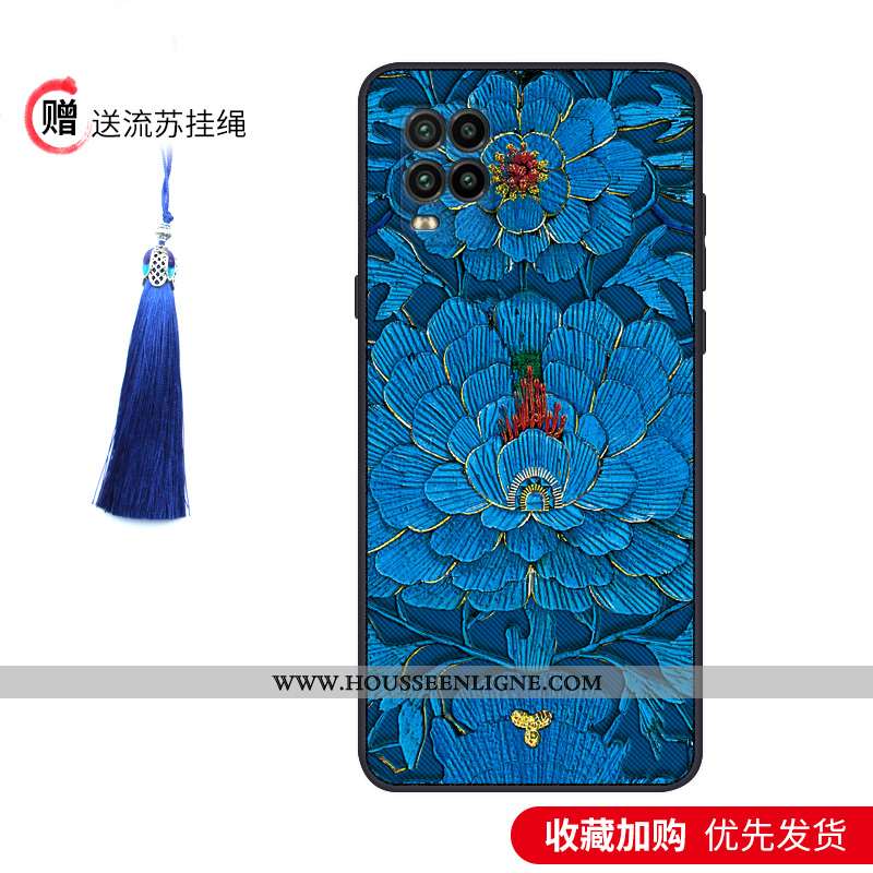 Coque Xiaomi Mi 10 Lite Légère Fluide Doux Tout Compris Créatif Étui Jeunesse Délavé En Daim Bleu