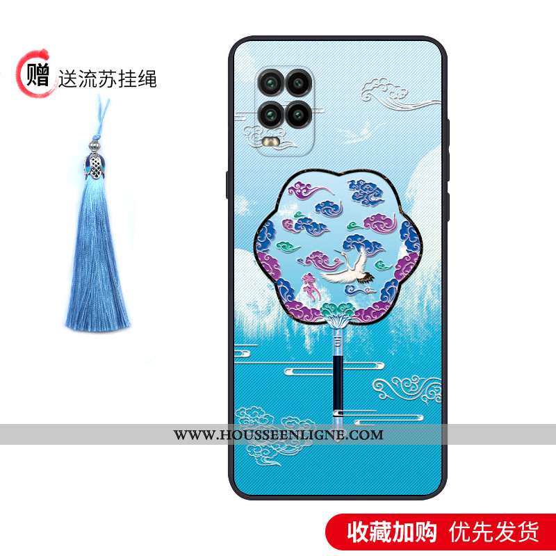 Coque Xiaomi Mi 10 Lite Légère Fluide Doux Tout Compris Créatif Étui Jeunesse Délavé En Daim Bleu